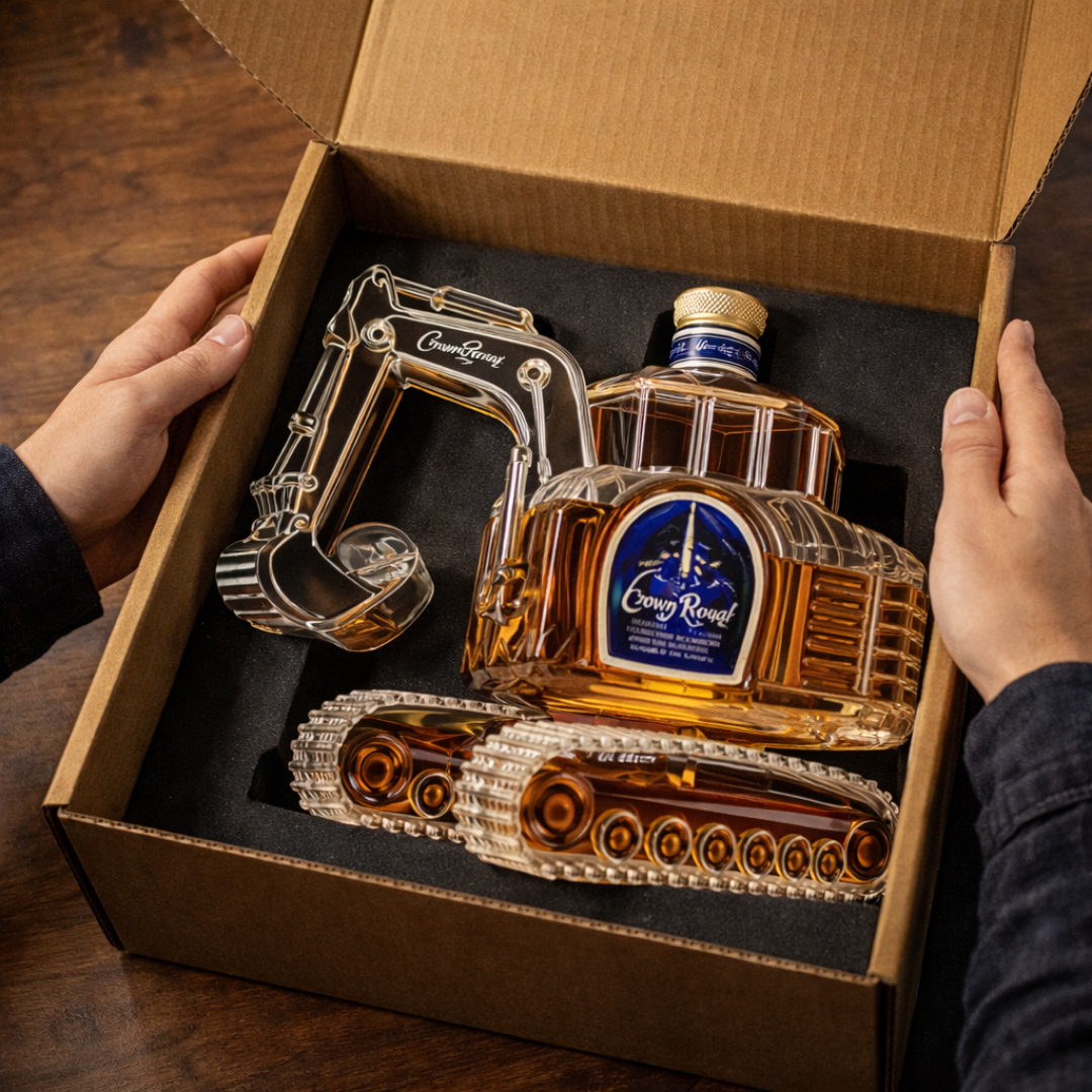 Whiskykaraffel – Gravemaskin-utgave