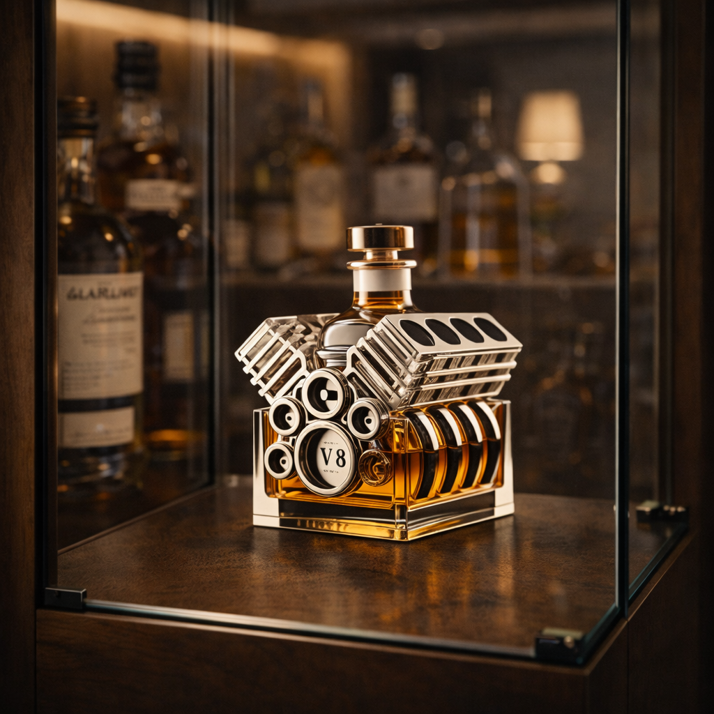 Whiskykaraffel – V8-motorutgave