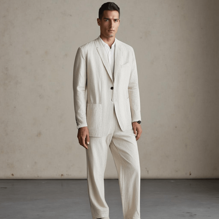 Savelli™ | Terno de linho elegante